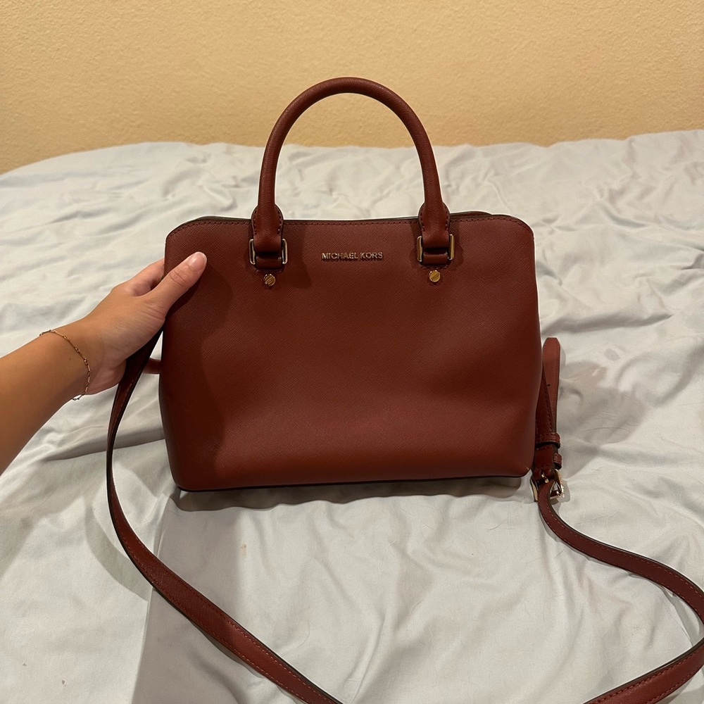 Michael Kors Burgundy Leather Handbag